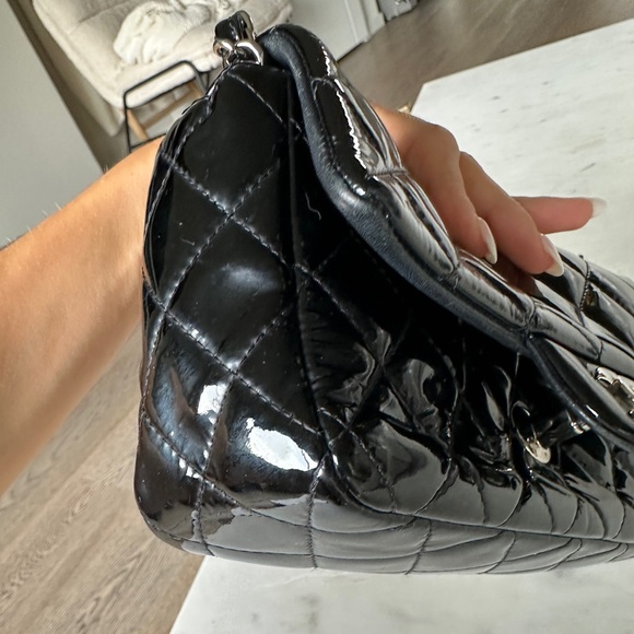 Black Patent Chanel Mini flap Crossbody bag - Picture 8 of 11